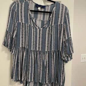 Blue striped top